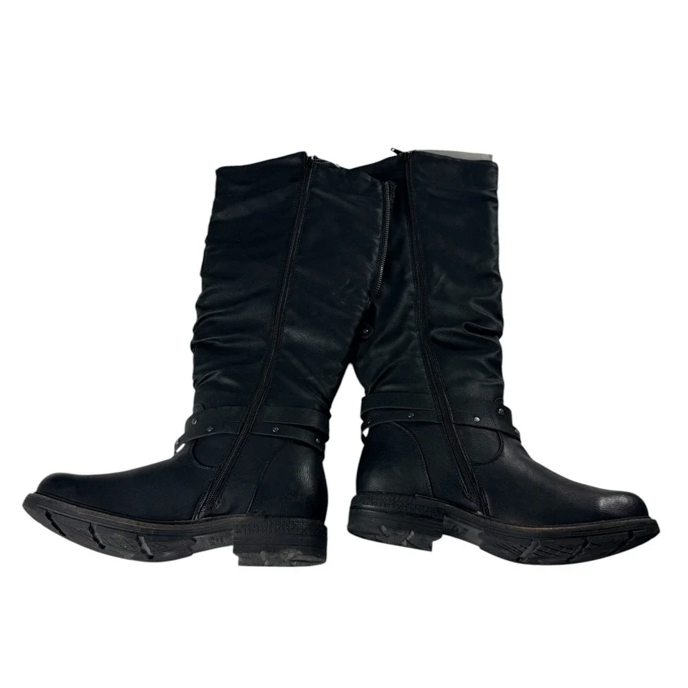 LUKEES by MUK LUKS Womens Black Tall Slouch Water Resistant Boots Size 11 NEW